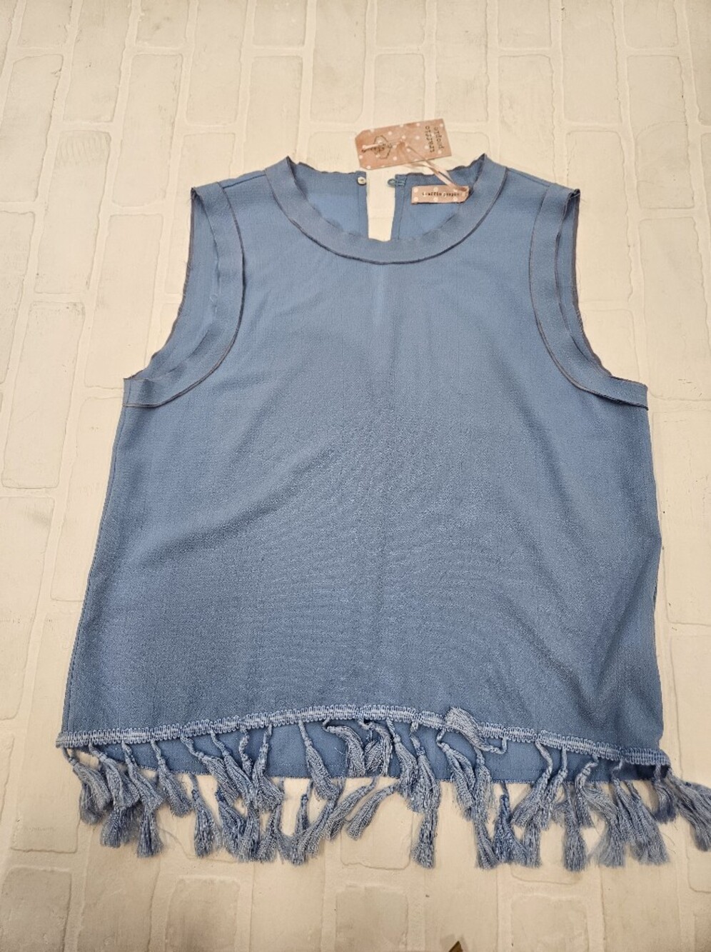 Tassel Trim Sleeveless Tank